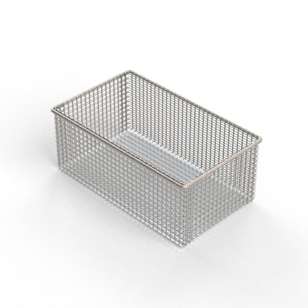 Anysizebasket Light Duty Basket: 10Lx6Wx4H, 304 SS, No Handles, Mesh: 2 x .063 FLB-100060040-N02S